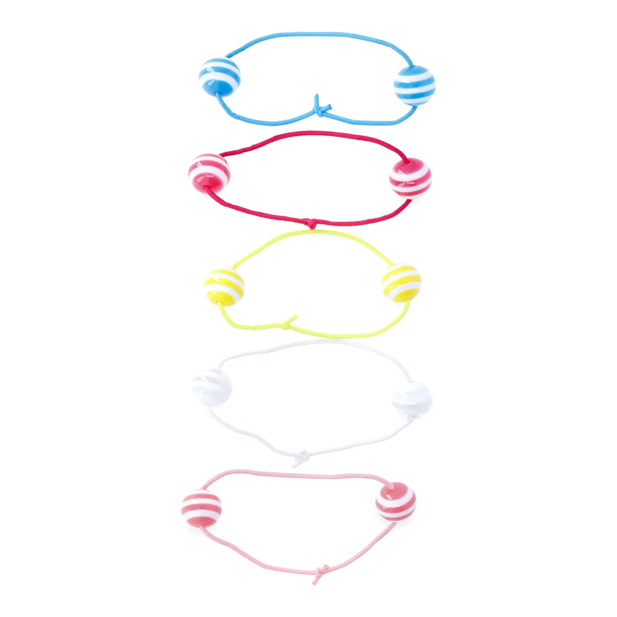 Wonder Nation Girls Striped Bead Elastic Hair Ties, 5-Pack | WTWL919XA
