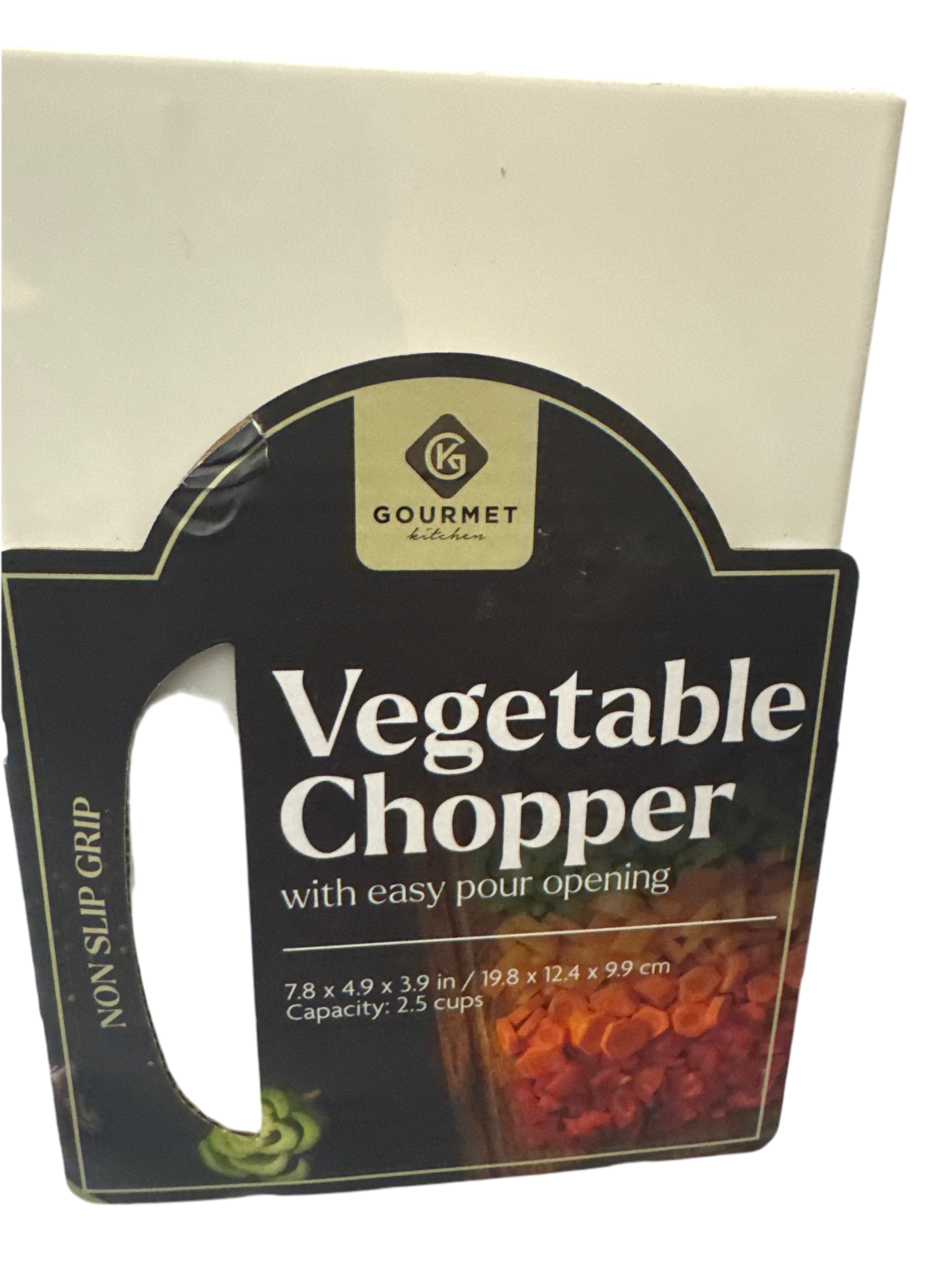 Gourmet Kitchen Vegetable Chopper with Easy Pour Opening, Non Slip Grip White/Gray | BTGT51XA