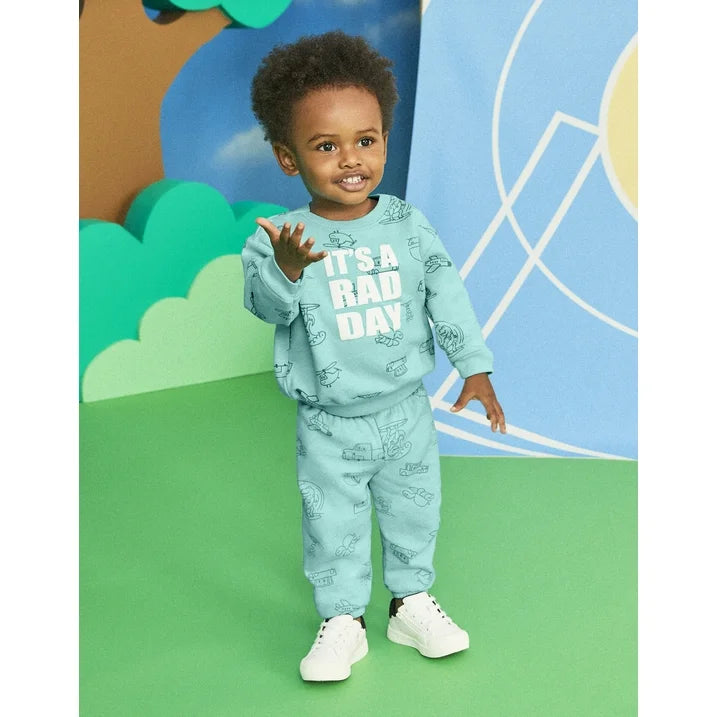 Garanimals Baby Printed Fleece Joggers, Sizes 0-24 Months |  WTWL824XA