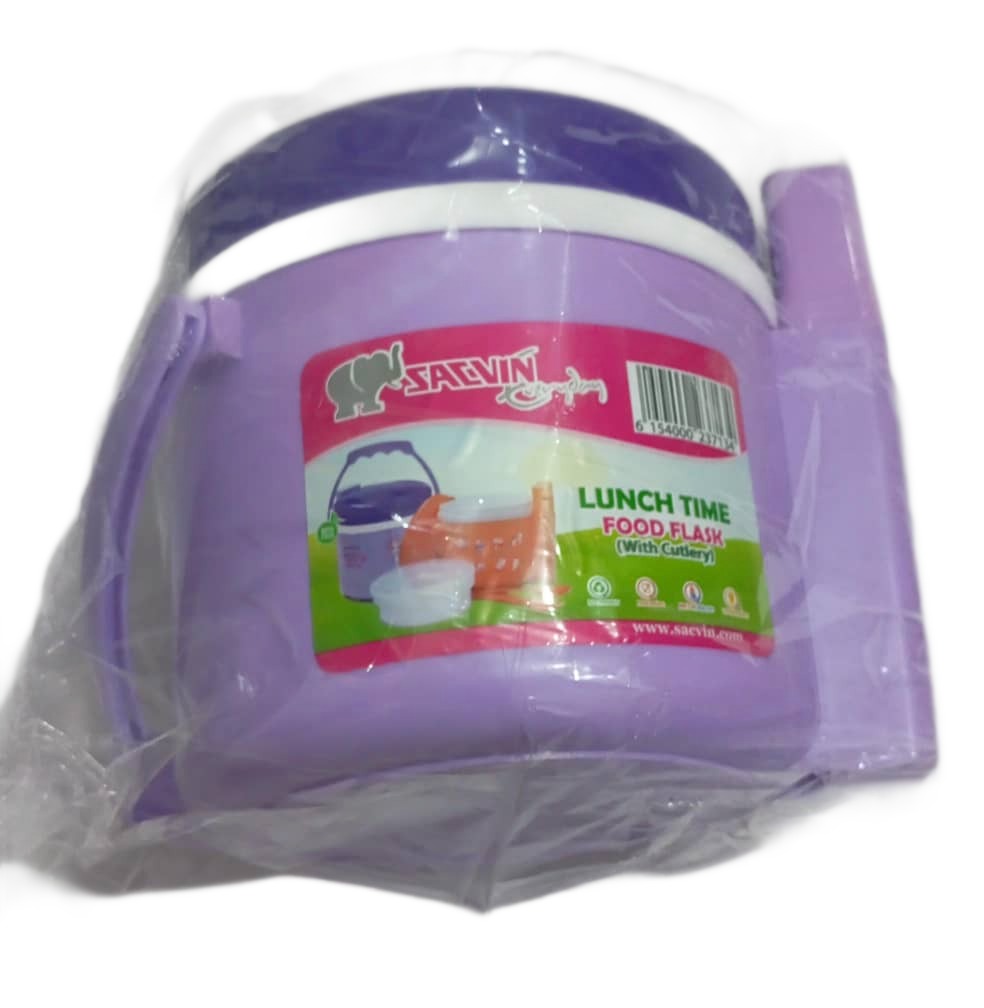 Cute Quality Sacvin Everyday Children Lunch Time Jr (TK) Food Flask With Cutlery Box, Purple | SVN5c