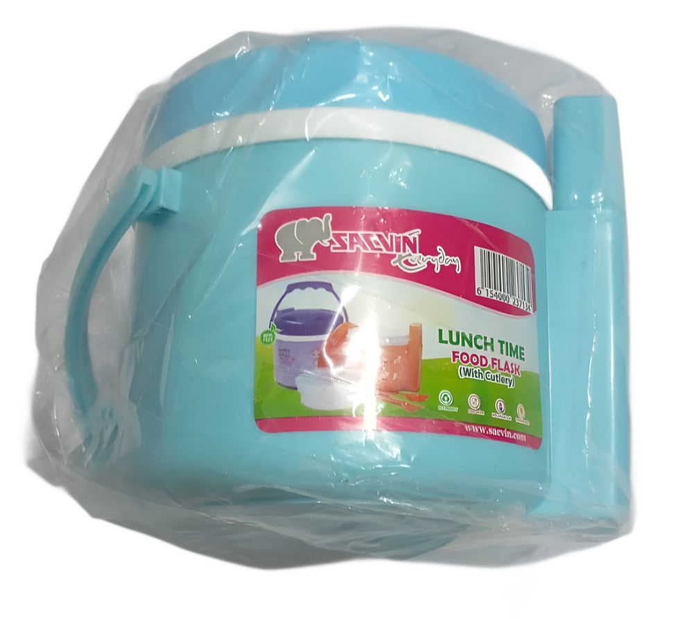 Popular Sacvin Everyday Kids Lunch Time Jr (TK) Food Flask With Cutlery Box, Blue | SVN5d