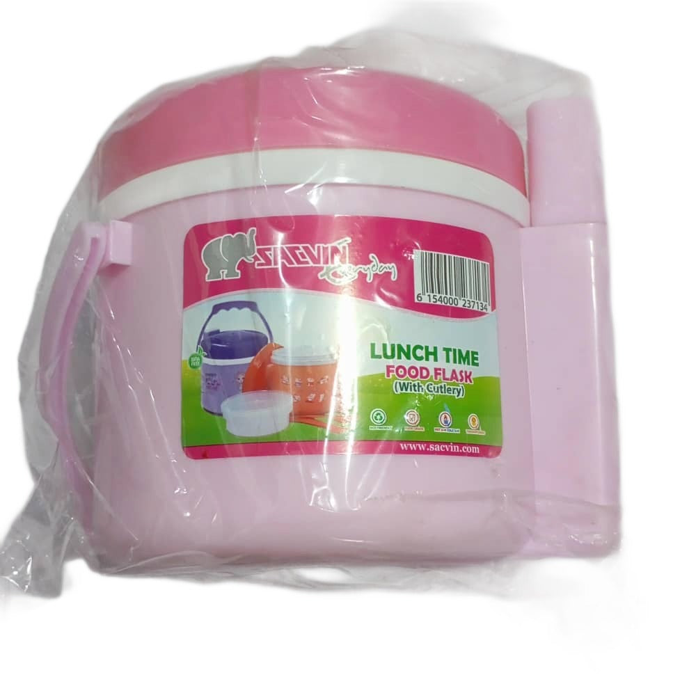 Quality Sacvin Everyday Children Lunch Time Jr (TK) Food Flask With Cutlery Box, Pink | SVN5e