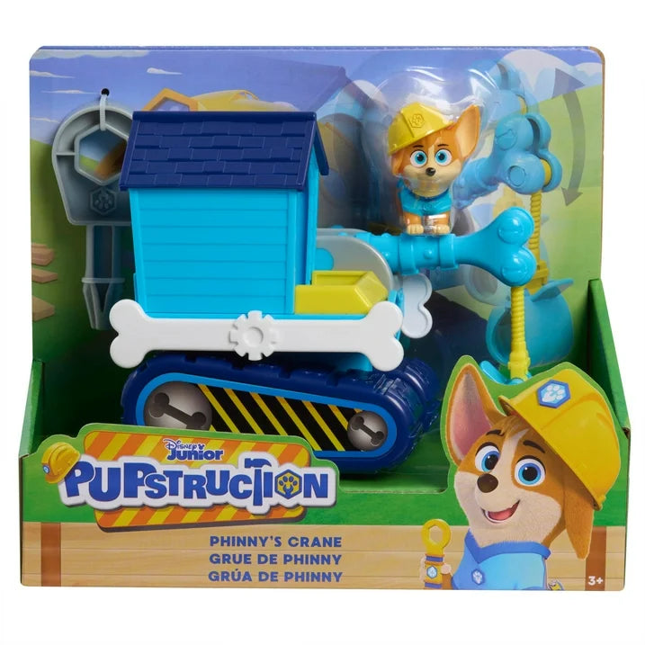 Disney Junior Pupstruction Phinny’s Crane 3-piece Figure and Vehicle Set, Blue, Dog, Kids Toys for Ages 3 up |  WTWL692XA