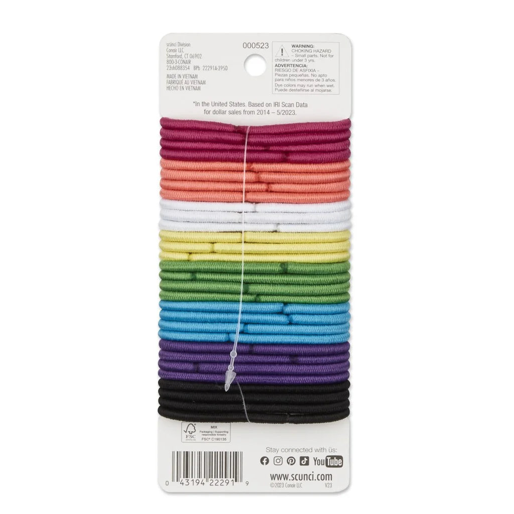 Scunci No Damage Elastic Ponytail Hair Ties, Multicolor, 30 Count |  WTWL1112XA
