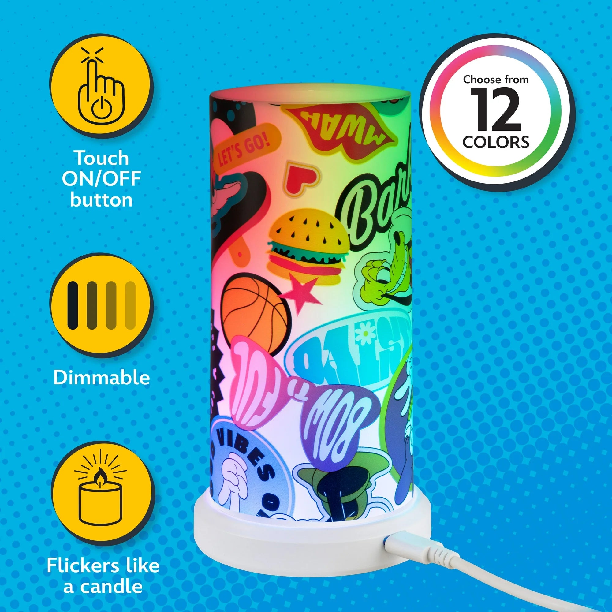 Disney Mickey and Minnie Color-Changing LED Tabletop Lamp, Dimmable, |  WTWL864XA