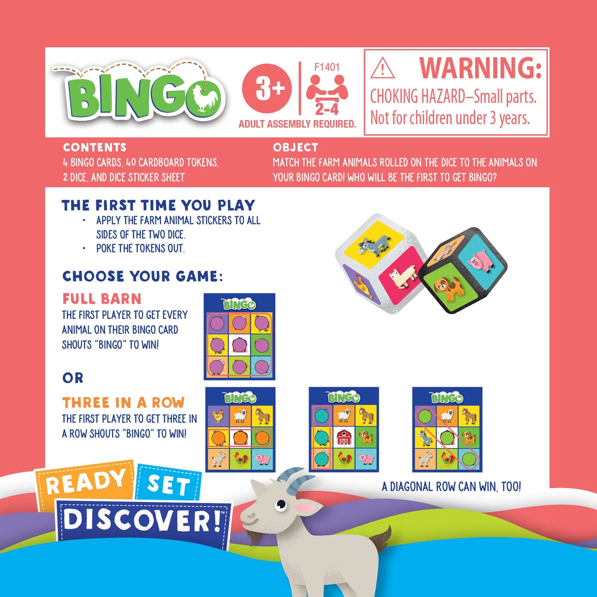 Ready Set Discover Bingo Game for Kids Ages 3+, Game for 2-4 Players   |  WTWL1006XA