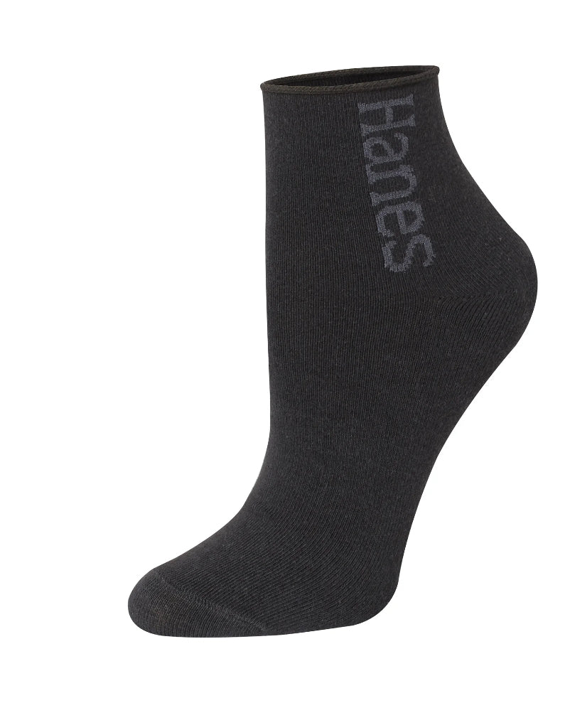 Hanes Women's Originals Supersoft Mid Crew Flat Knit Socks, Extended Size 6-Pack | WTWL532XA