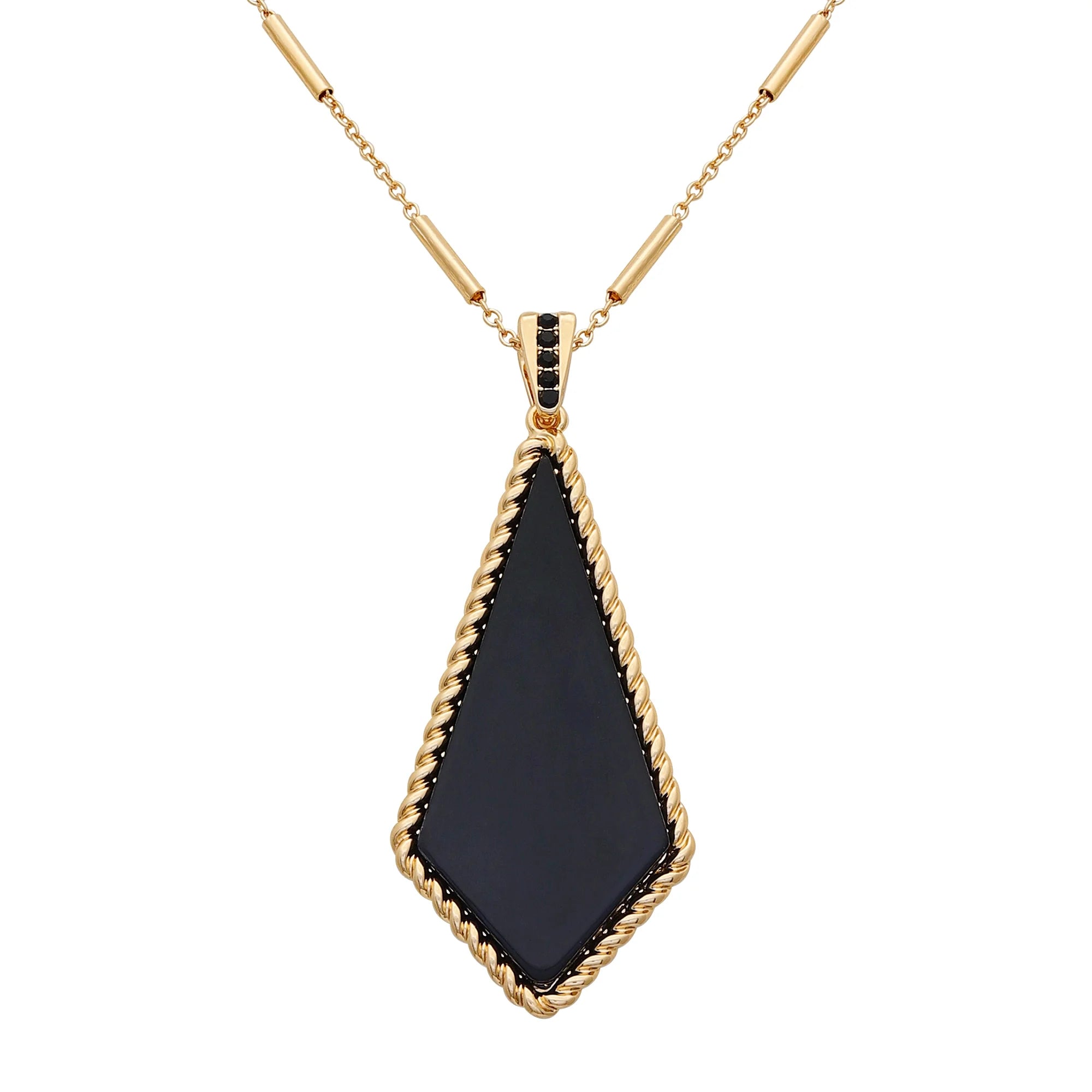 Time and Tru Women's Gold Tone Kite Shaped Pendant Necklace |  WTWL1099XA