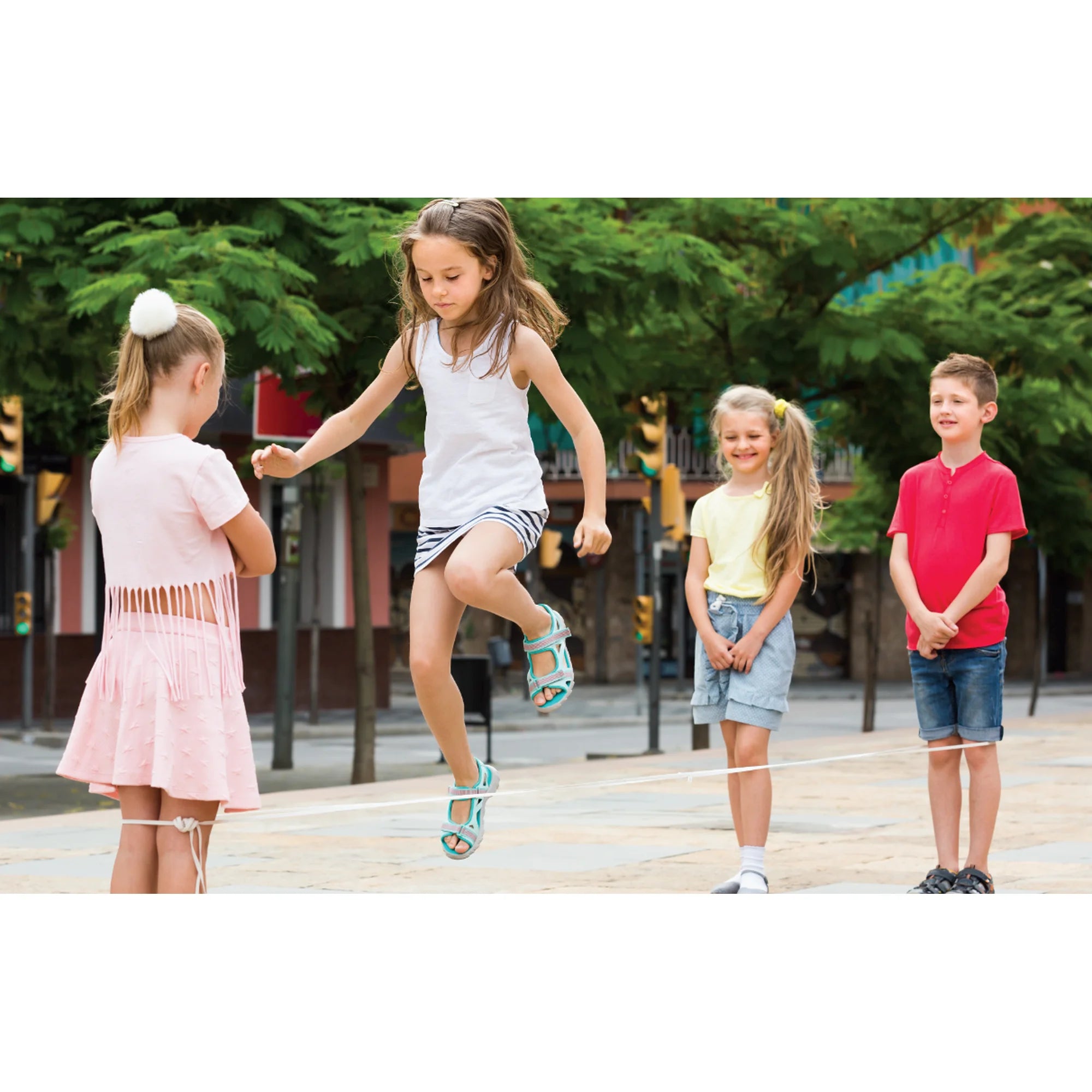 Goofy Foot Designs Jump Rope - Includes 7 Foot Glitter Infused Jump Rope, 10 Jacks & Ball, 2 Chinese Jump Ropes - Provides House of Active Fun for both Indoors & Outdoors!  |  WTWL1026XB