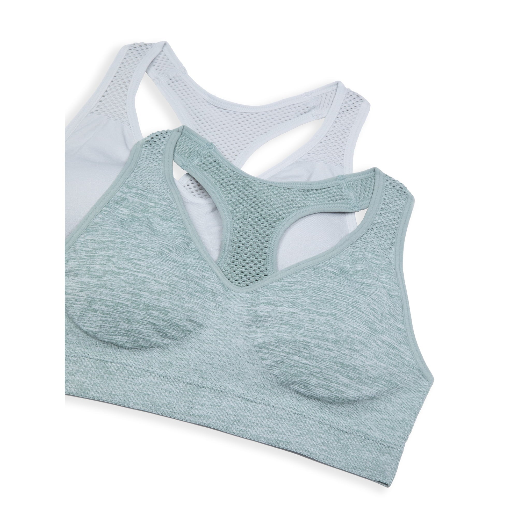 Wonder Nation Girls' Seamless Racerback Recycled Sports Bra, 2-Pack,  | WTWL1087XA