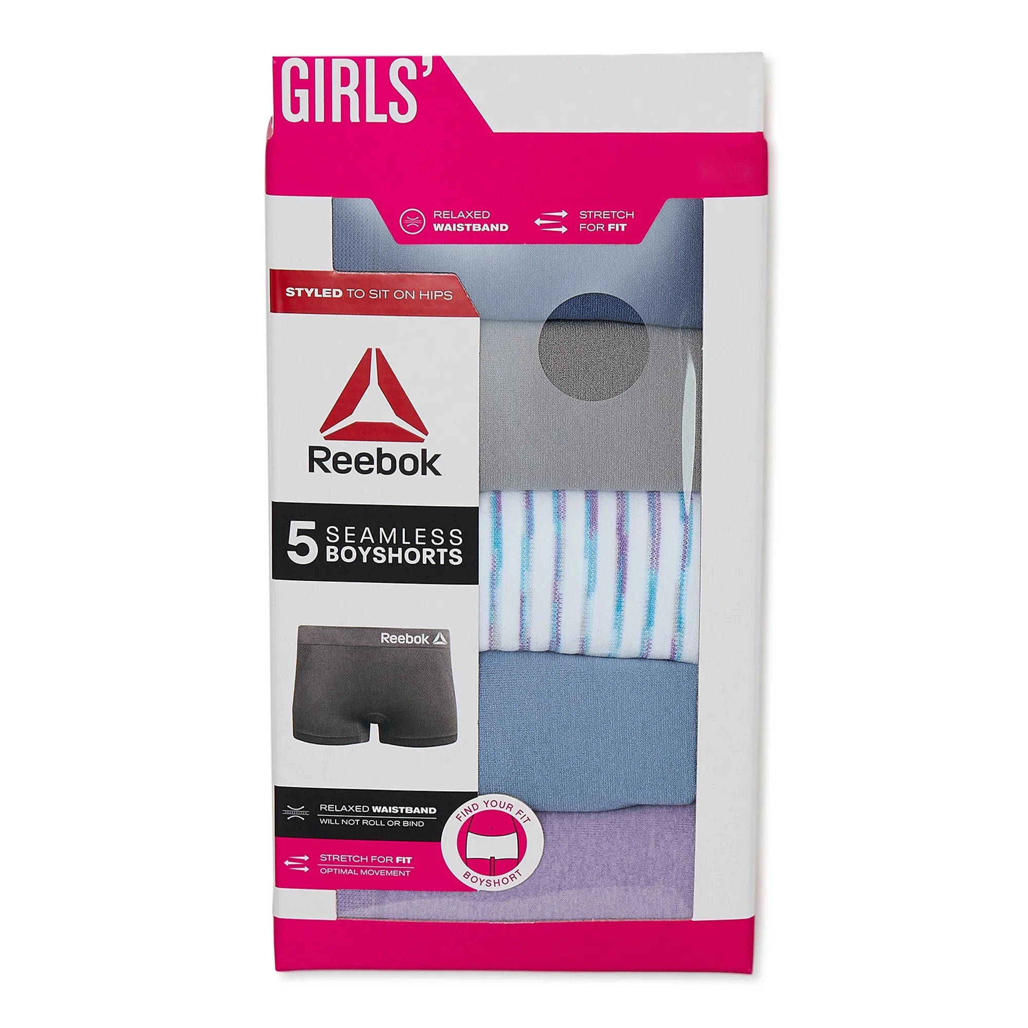 Reebok Girls Boyshorts Underwear, 5-Pack |    WTWL1021XA