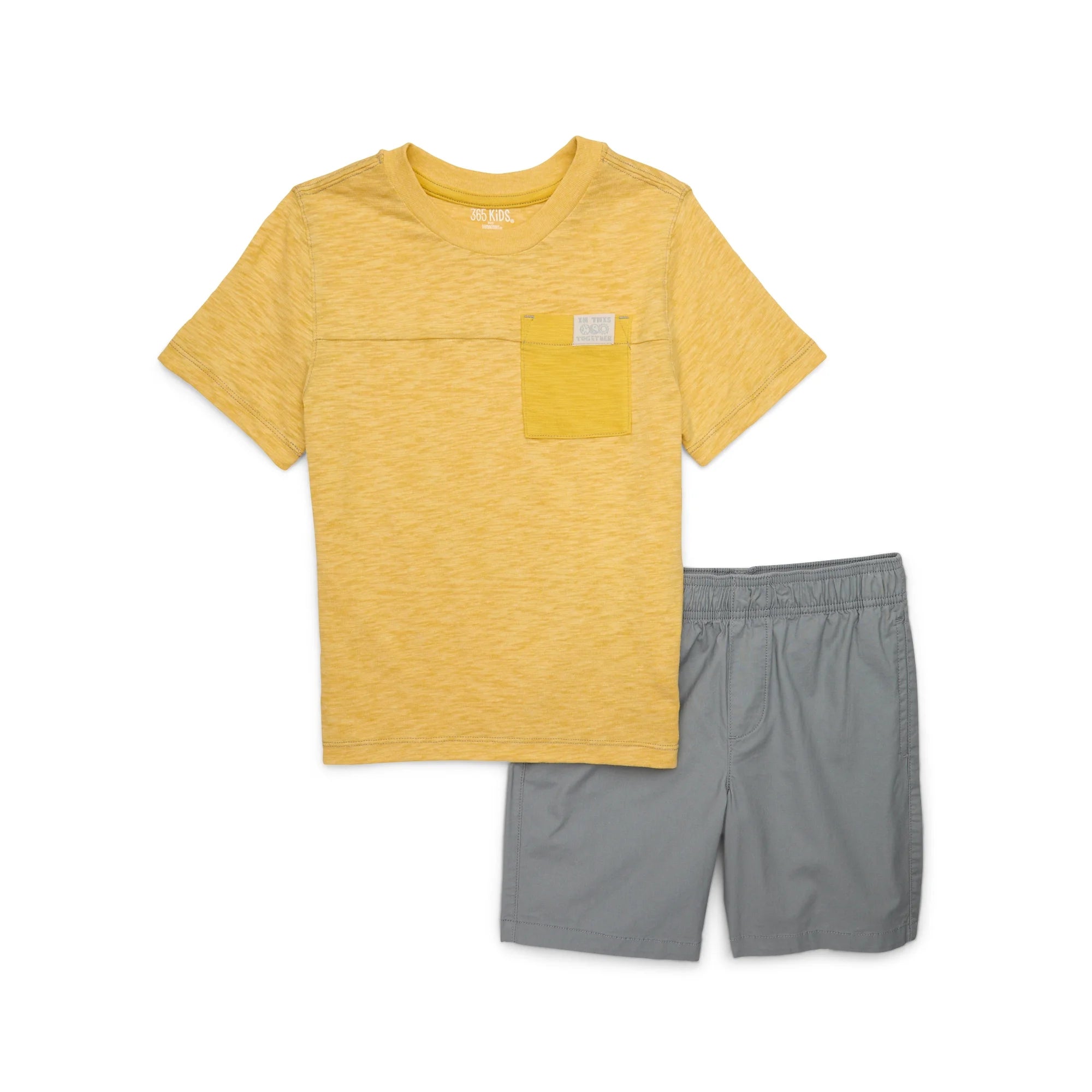 365 Kids by Garanimals Boys Pocket Tee and Shorts Outfit Set, 2-Piece  |   WTWL1137XA