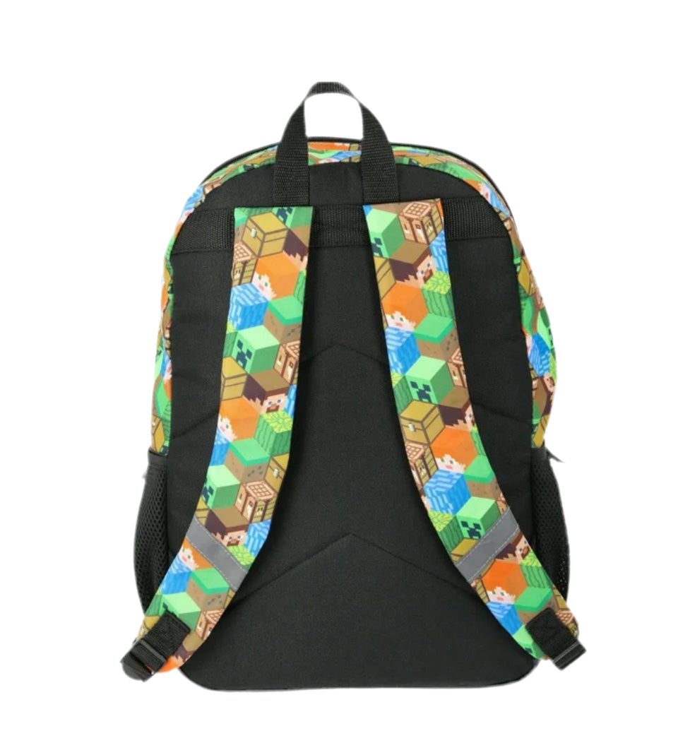 Minecraft Creeper "Create, Survive, Explore" Boys' 17" Light Up Backpack, Black/Green | WTWL567XA