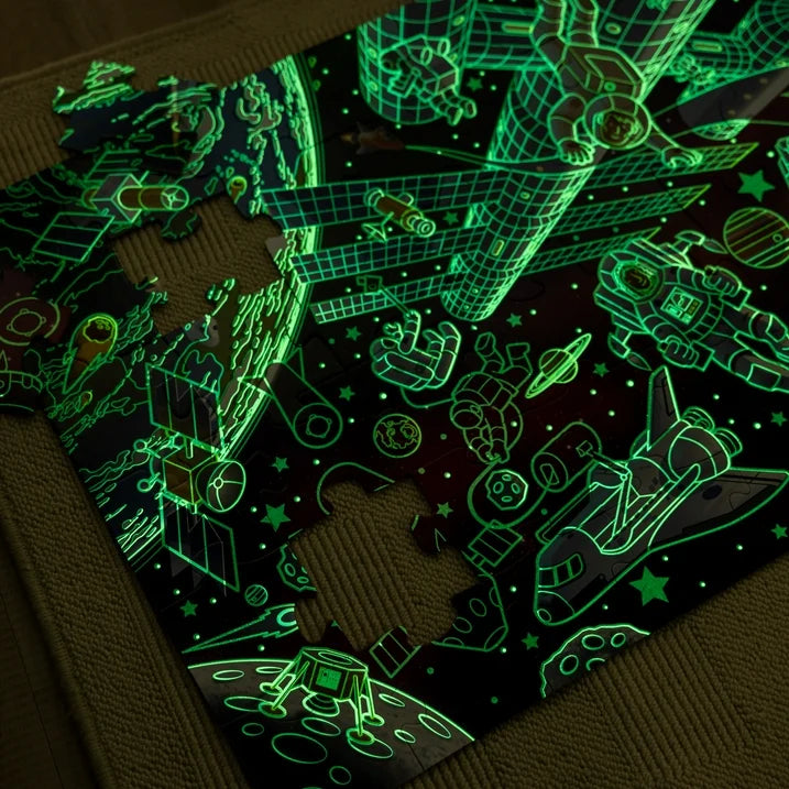 Melissa & Doug Outer Space Glow-in-the-Dark Cardboard Jigsaw Floor Puzzle – 48 Pieces, for Boys and Girls 3+ - FSC Certified | WTWL739XA