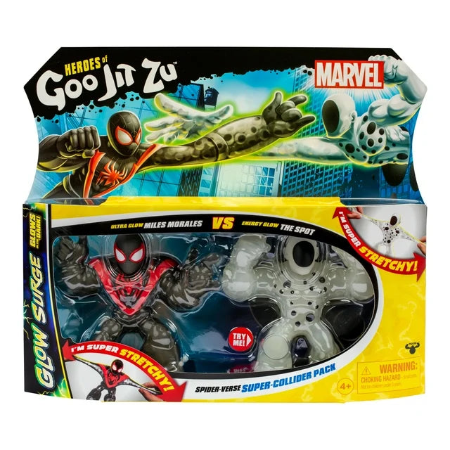 Heroes of Goo Jit Zu Marvel GLOW SURGE Miles Morales Versus Energy Glow The Spot, Ages 4+ | WTWL693XA