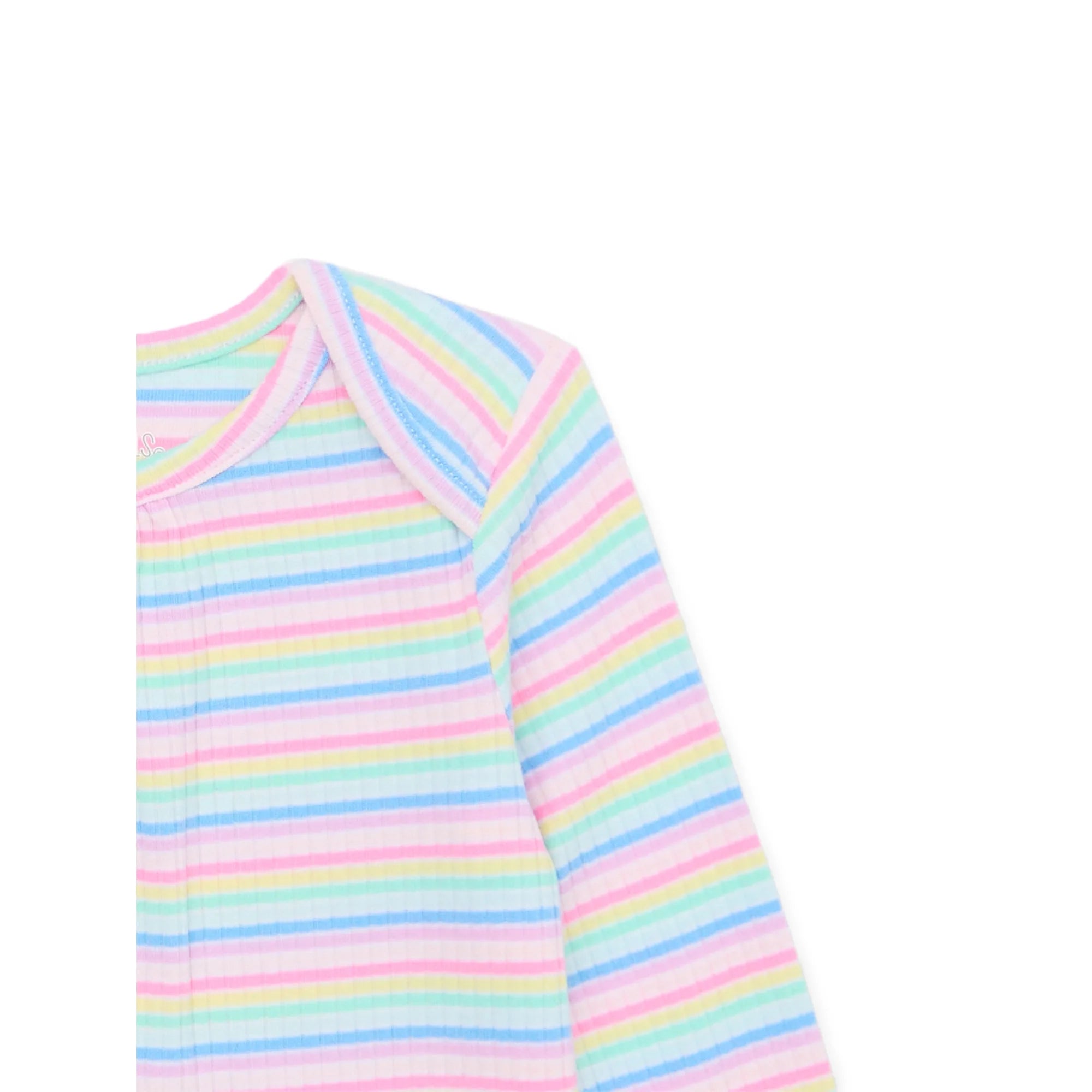 Garanimals Baby Girl Long Sleeve Striped Hacci Rib Bodysuit, Sizes 0-24 Months |  WTWL816XA