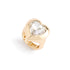 Madden NYC Women's Fashion Gold Tone Heart Gem Cocktail Ring  |  WTWL1126XA