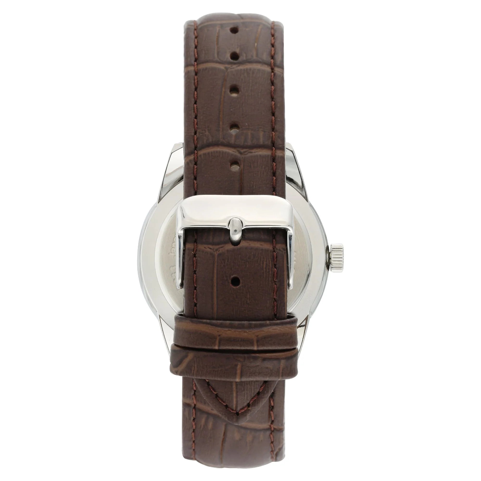 Armitron Men's Day Date Brown/Blue Leather Strap Dress Watch | WTWL796XA