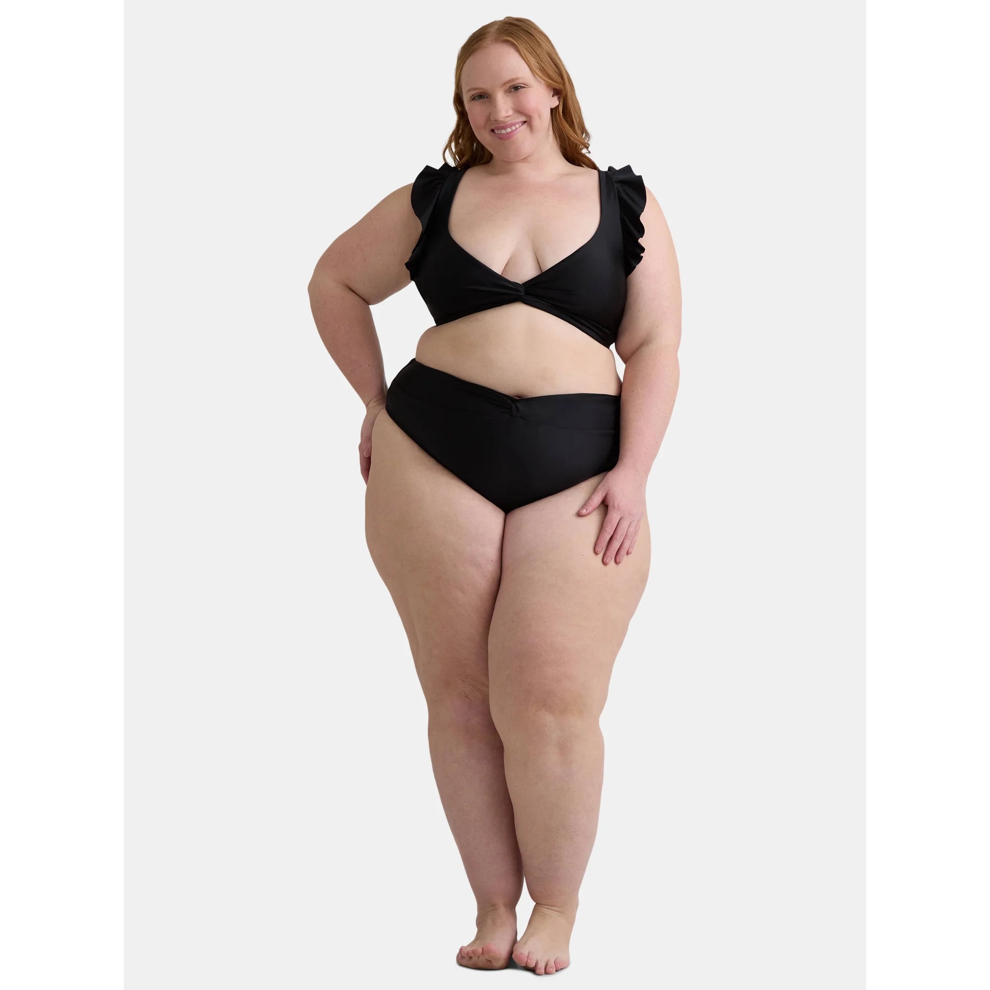 Jessica Simpson Women’s Ruffle Bikini Top, Sizes   |  WTWL990XA