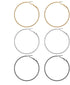 Time and Tru Women's Mixed Metal Endless Hoop Collection, 3 Pairs | WTWL303XA