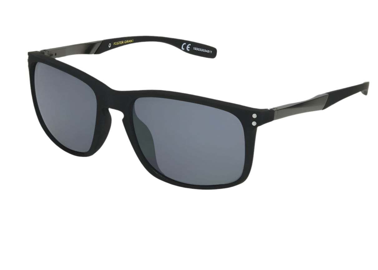 Foster Grant Men's Wrap Fashion Sunglasses Black HH03 | WTWL560XA