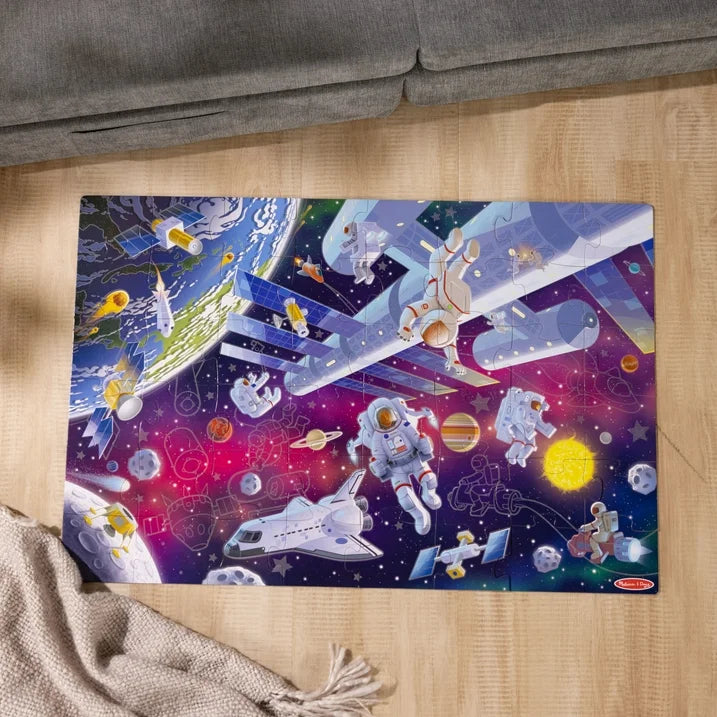 Melissa & Doug Outer Space Glow-in-the-Dark Cardboard Jigsaw Floor Puzzle – 48 Pieces, for Boys and Girls 3+ - FSC Certified | WTWL739XA