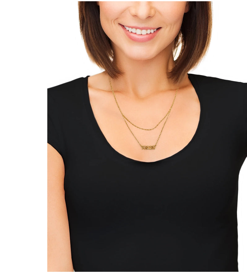 Time and Tru Goldtone Zodiac Necklace Set, 2 Pieces, Pisces | WTWL533XA