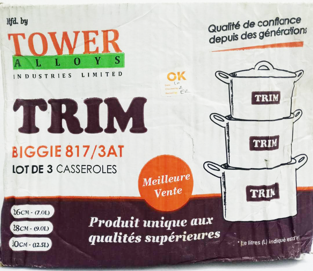 Heavy Duty 3in1 Trim Tower Alloy Pot Set (3 Pots - 26CM, 28CM, 30CM) | AHB26a