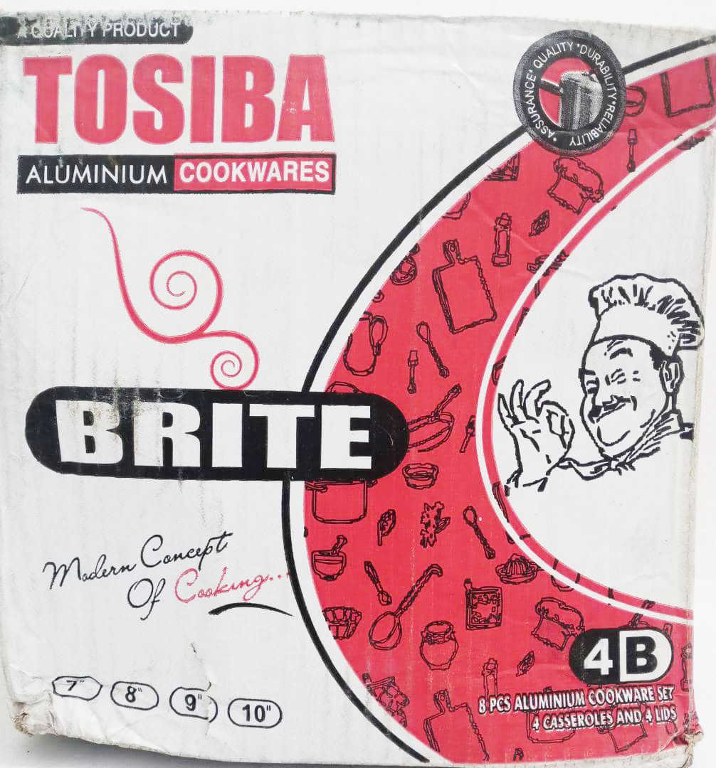 Unbeatable Deal 4in1 Heavy Duty Tosiba Brite Pot Set (4 Pots - 7", 8", 9 ", 10") | AHB27a