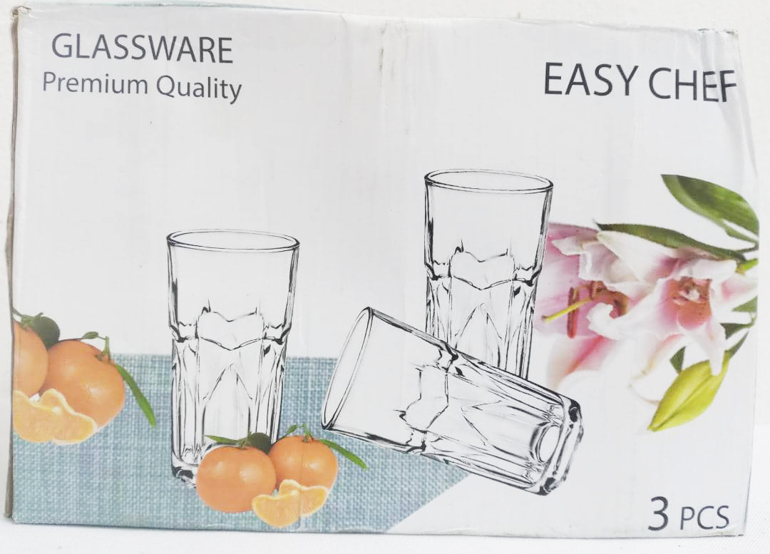 Fancy Top Selling 3in1 Set of Glass Tumbler (Pack of 3 Cups) | AHB8a