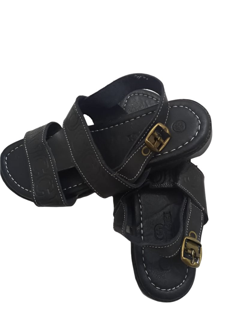 Elegant Morel Black Sandals | AKD1a