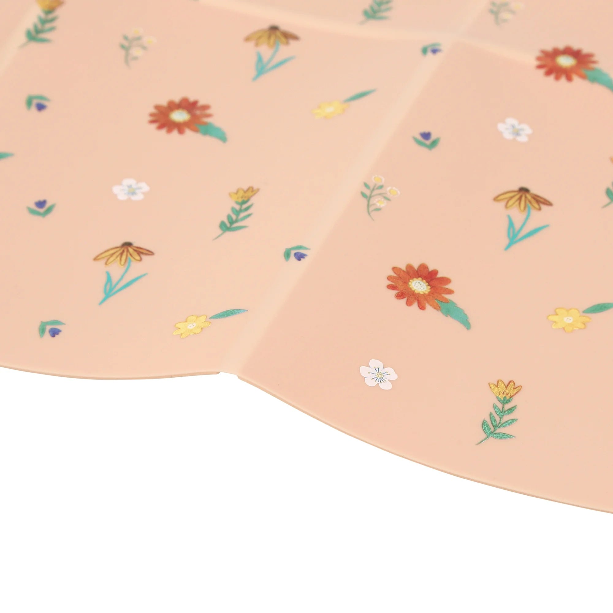 Austin Baby Co Silicone Placemat for Toddler and Kids – Stain Resistant, Portable, Food Grade Silicone, Dishwasher Safe and Folds into Pocket for Easy Storage and Travel (Wildflower Ripe Peach)  |  WTWL755XA