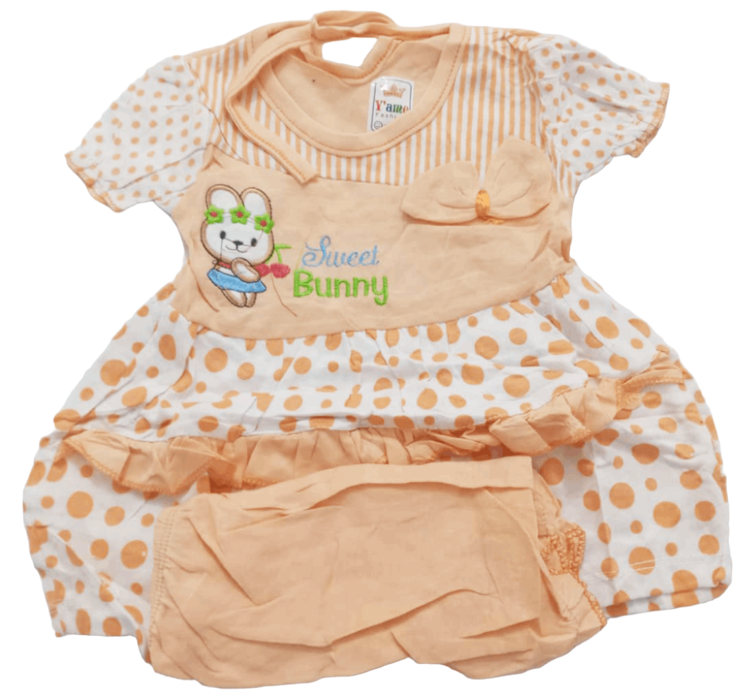 Beautiful Super Comfy Newborn Up & Down Clothes Matching Set (Dress & Pants)for Baby Girls | BLC8c