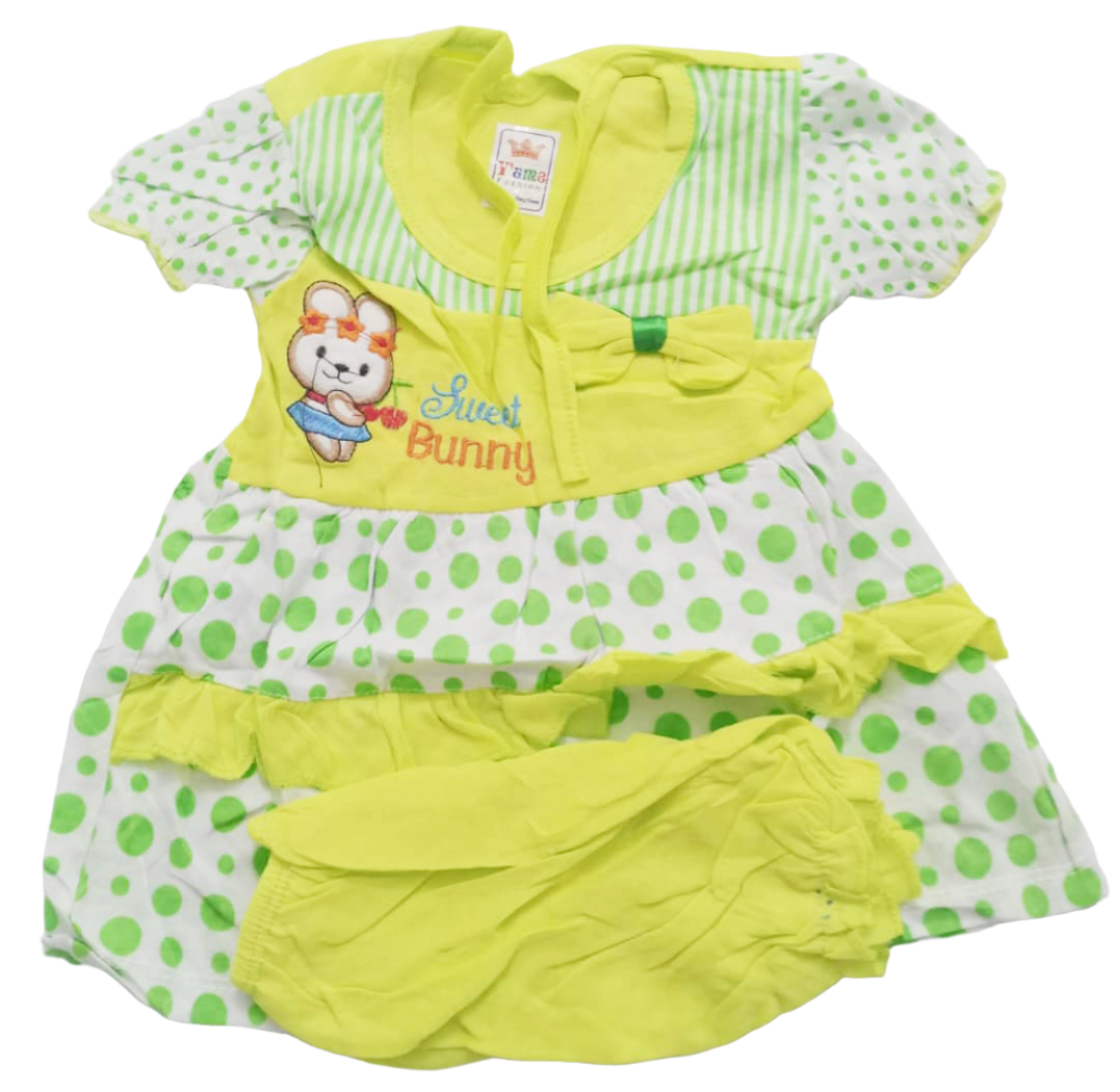 Super Comfy Newborn Up & Down Clothes Matching Set (Dress & Pants) for Baby Girls | BLC8d