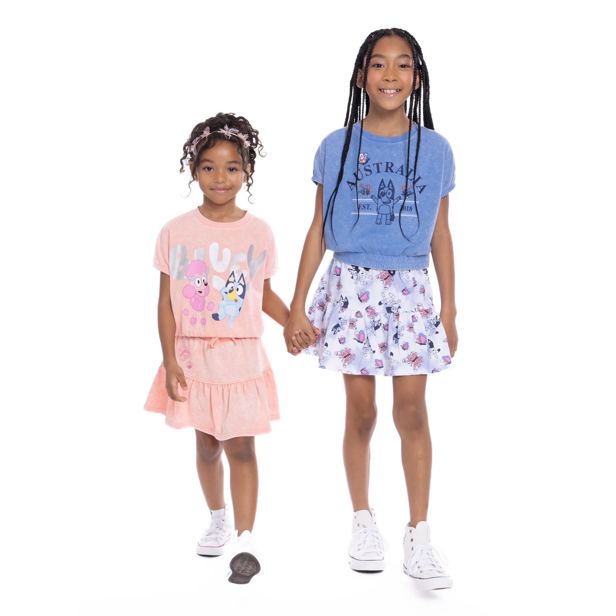Bluey Australia Girls Embroidered Short Sleeve Graphic Top, Sizes 4-16 |  WTWL781XA