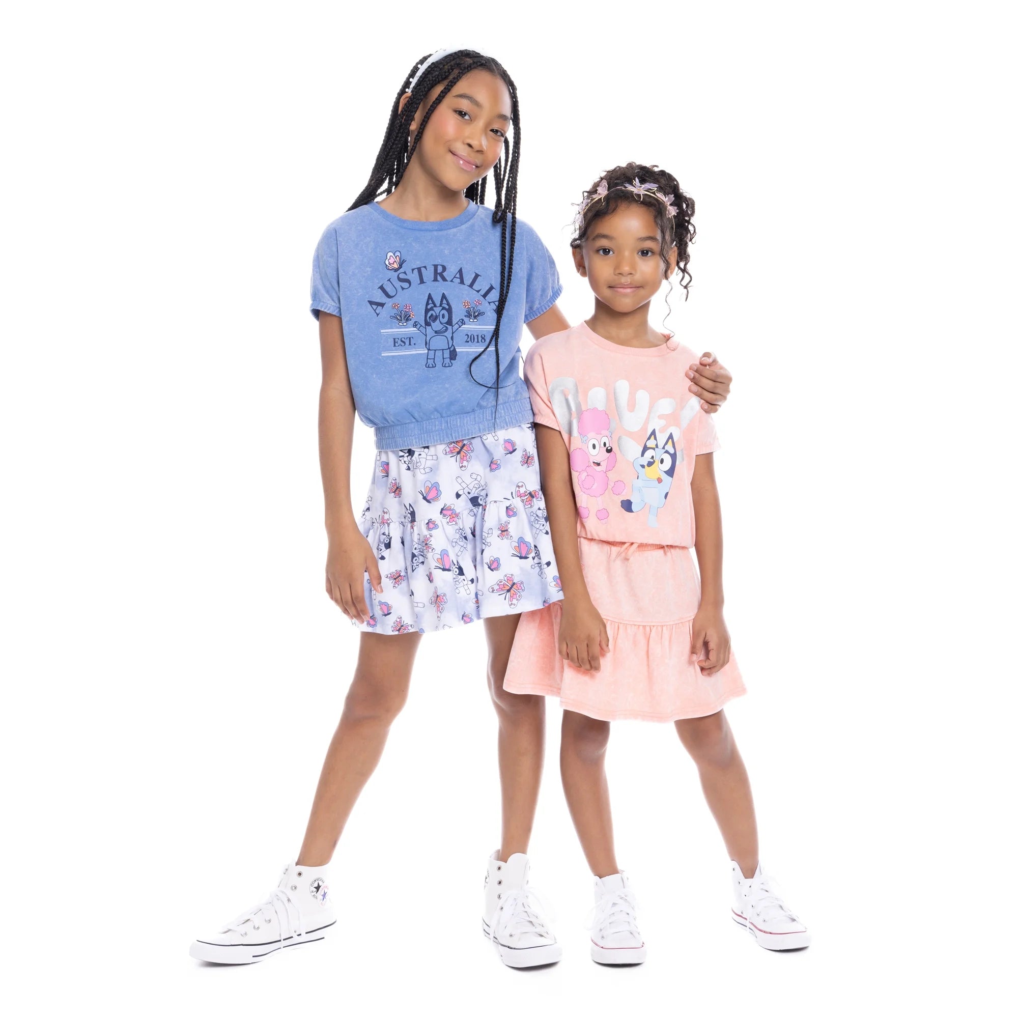 Bluey Australia Girls Embroidered Short Sleeve Graphic Top, Sizes 4-16 |  WTWL781XA