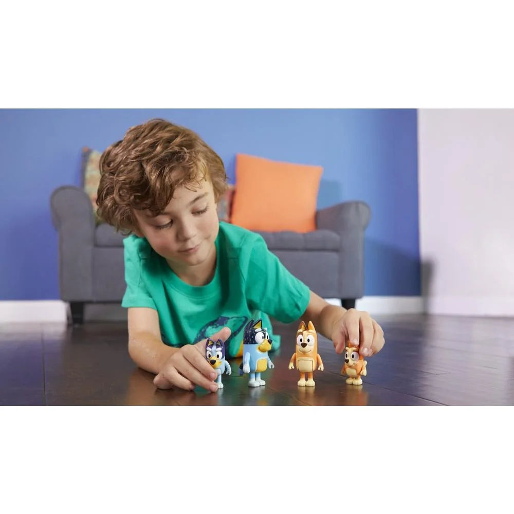 Bluey Family Figure 4-Pack, with Mum Dad Bingo Bluey, Ages 3+, Toddler Toys | WTWL712XA