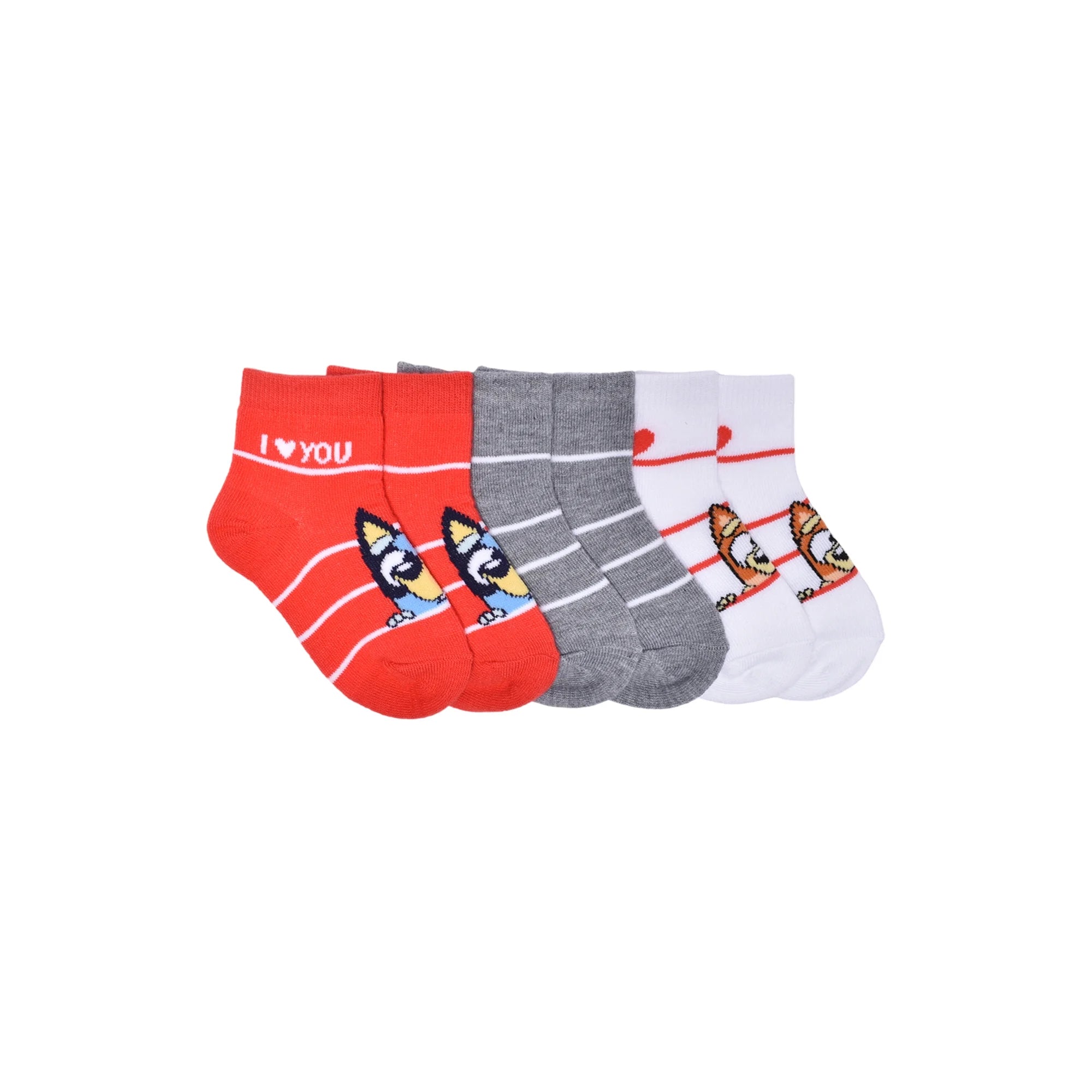 Bluey Unisex Toddler Ankle Socks, 3-Pack, Sizes 12M-5T | WTWL106XA