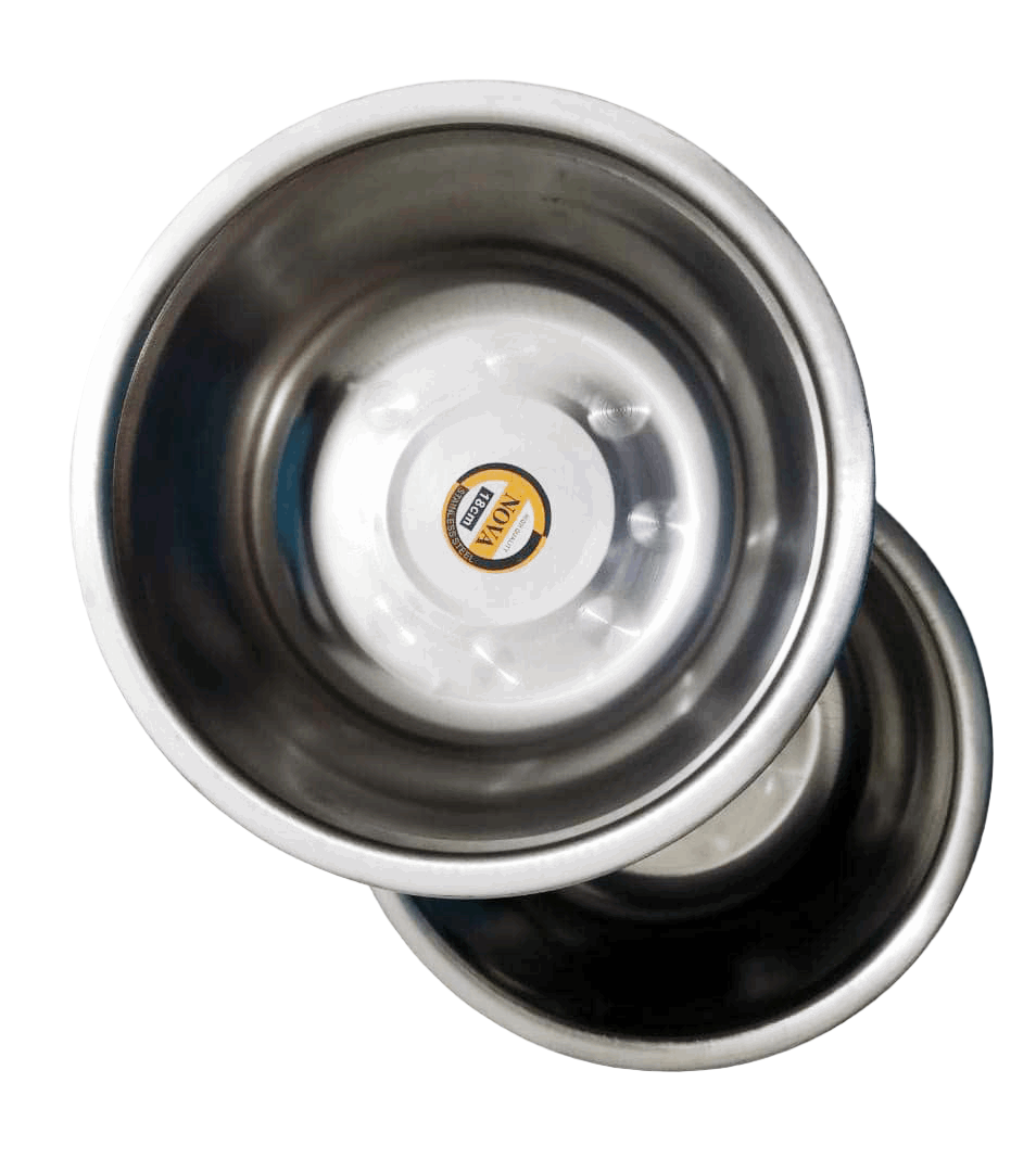 12-Piece 18CM Stainless Steel Plate (Pack of 12 Bowls)