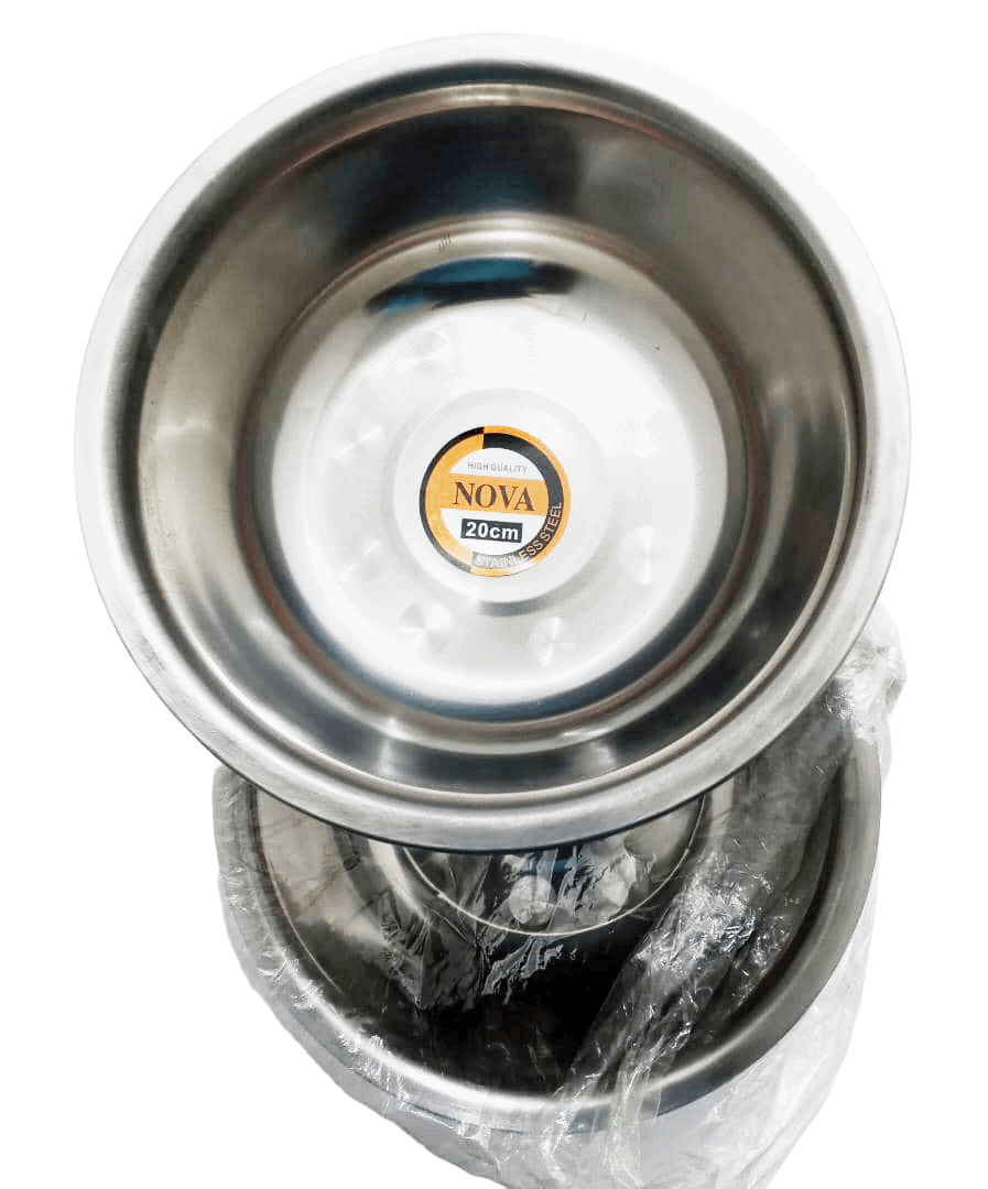 12-Piece 20CM Stainless Steel Plate (Pack of 12 Bowls) | CHK7a