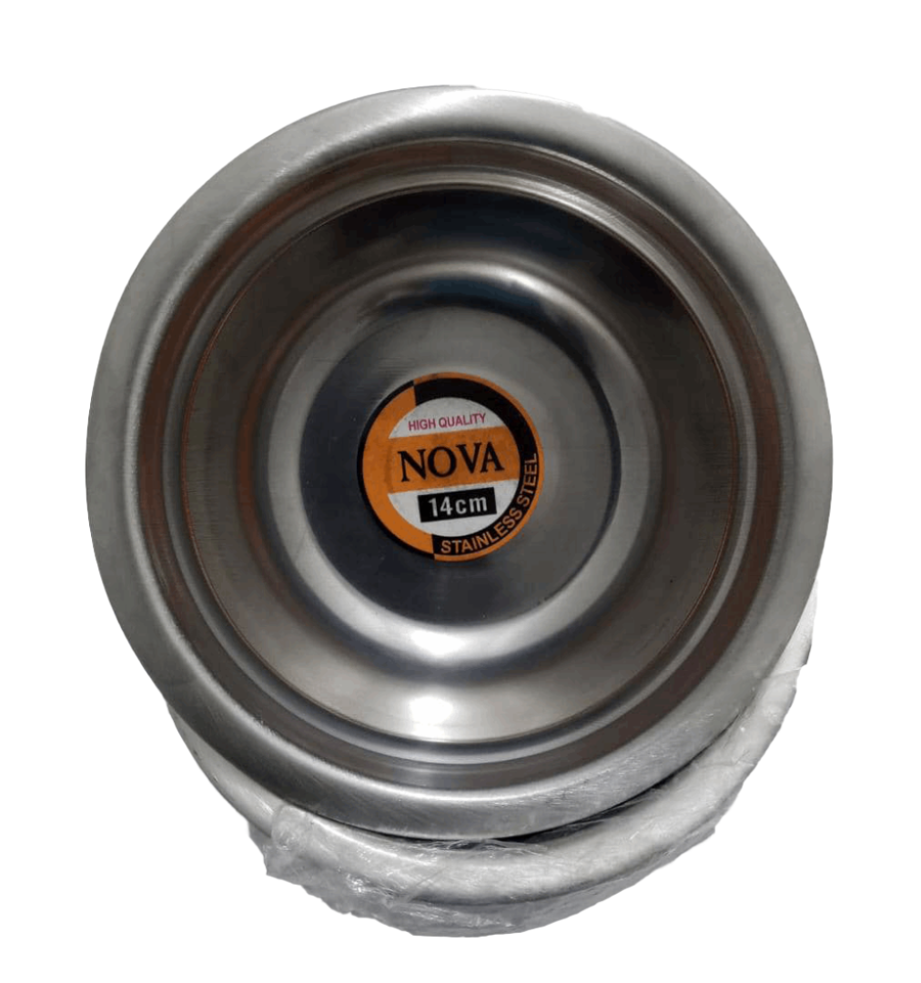 12-Piece 14CM Stainless Steel Plate (Pack of 12 Bowls)