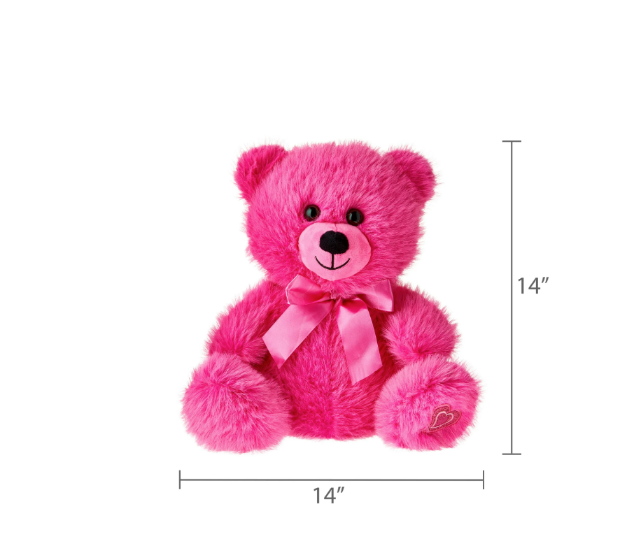 Candy Scented Bear Plush, 14 inch Pink Color | WTWL54XC