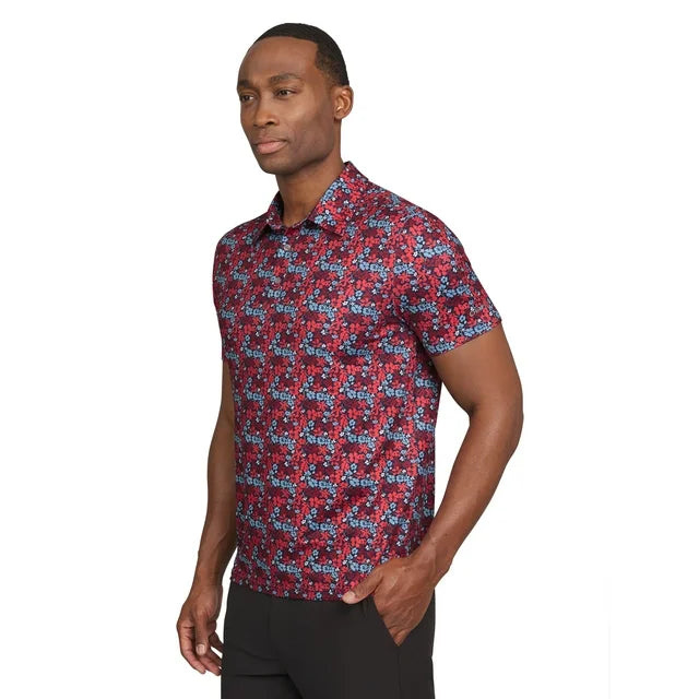 Chaps Golf Men's and Big Men's Classic Fit Short Sleeve Floral Printed Polo Shirt, Sizes S-5XL |   WTWL751XA