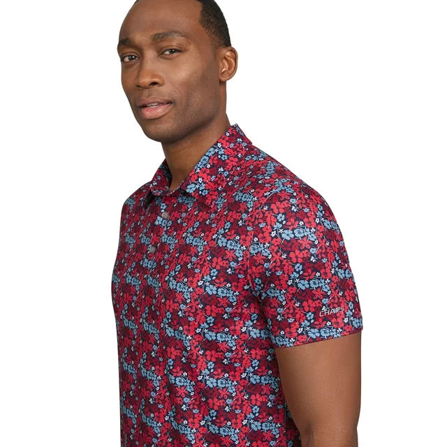 Chaps Golf Men's and Big Men's Classic Fit Short Sleeve Floral Printed Polo Shirt, Sizes S-5XL |   WTWL751XA