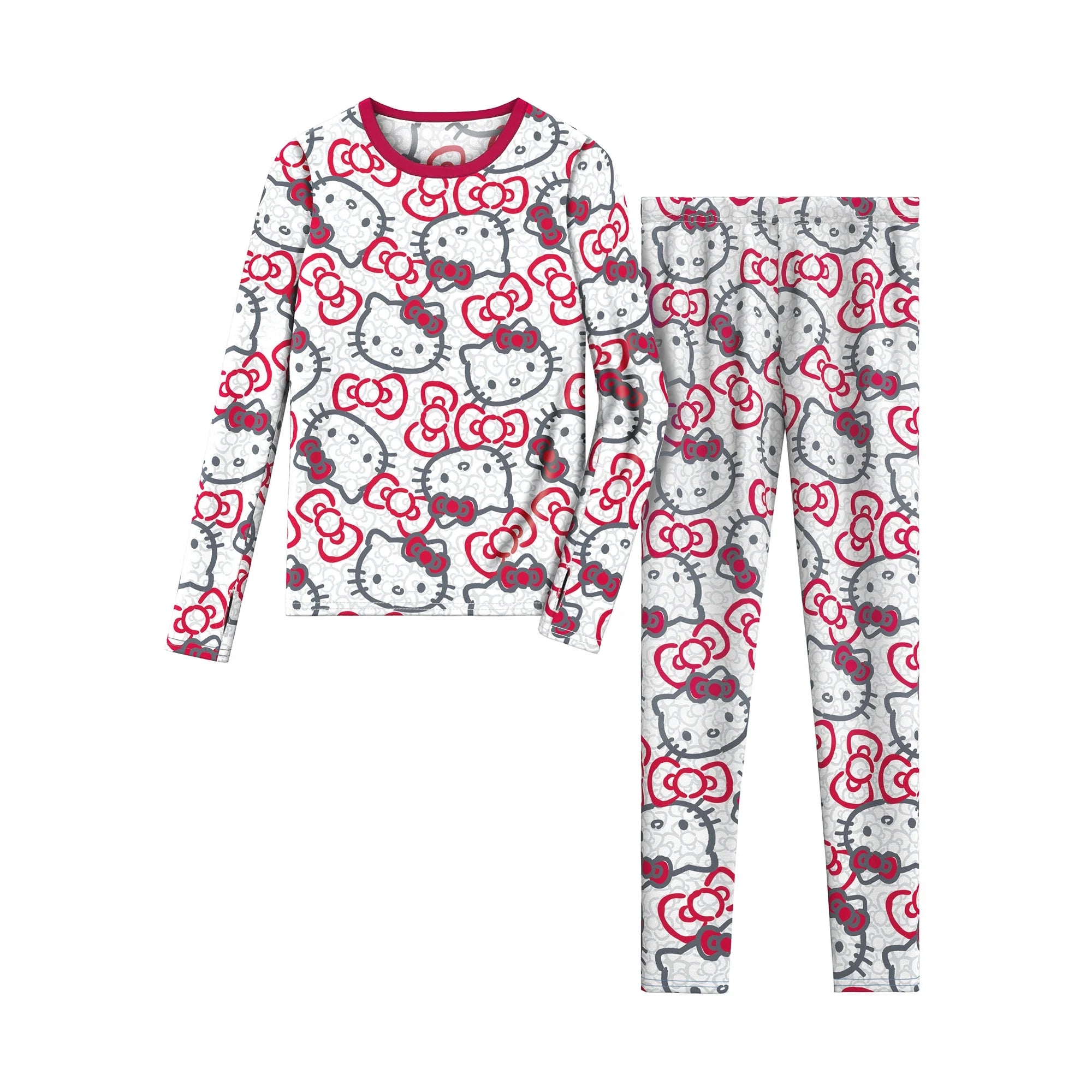 Climateright By Cuddl Duds Hello Kitty Girls Thermal Set, Size XS|  WTWL447XA