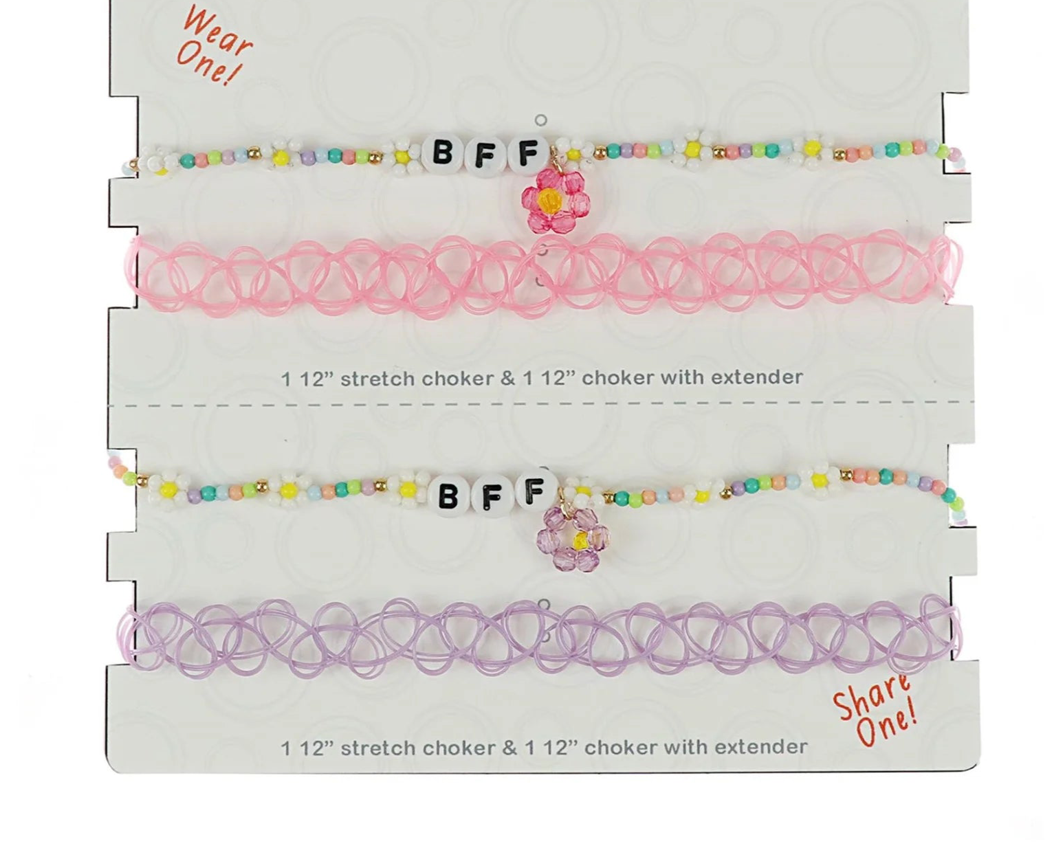 Wonder Nation Girls’ BFF Stretch Choker Set, 4-Piece | WTWL614XA