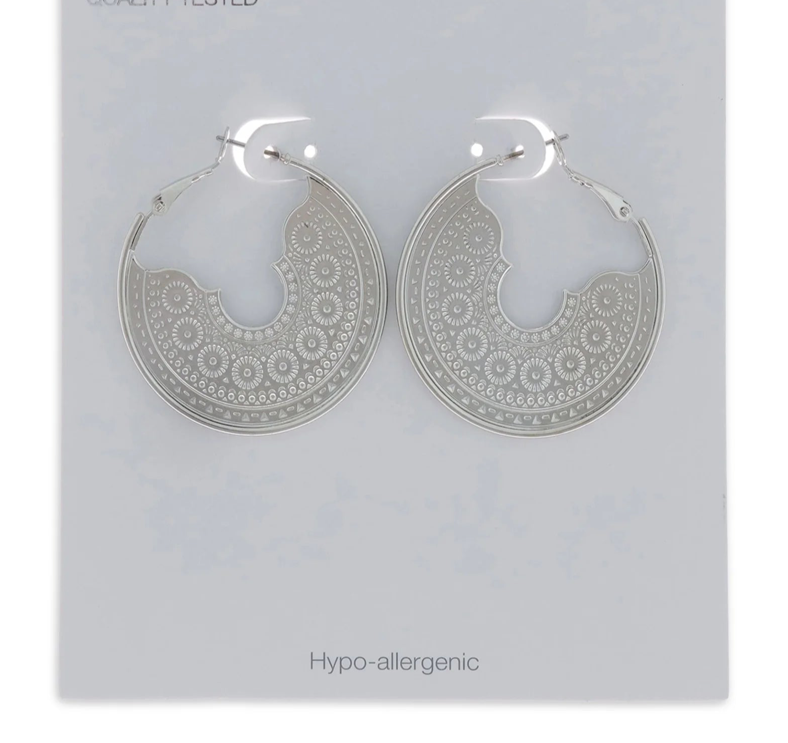 Time and Tru Women's Filigree Hoop Earrings, Rhodium | WTWL223XA