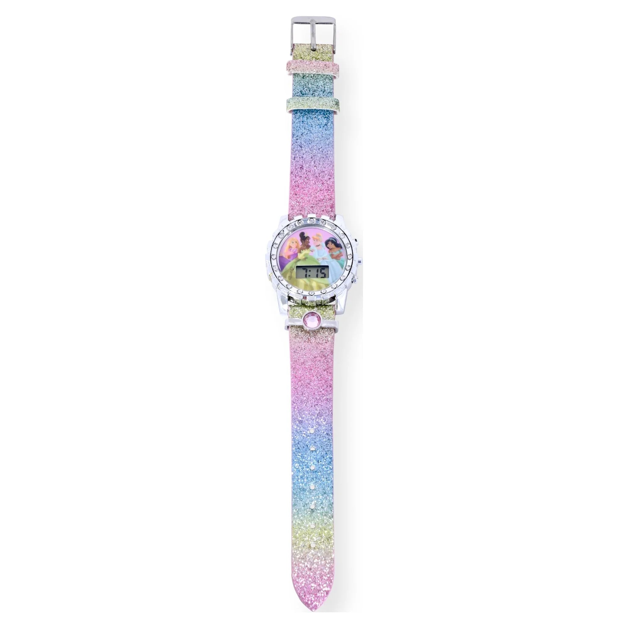 Disney Princess Flashing Unisex Child LCD Watch with Pink Stone | WTWL800XB