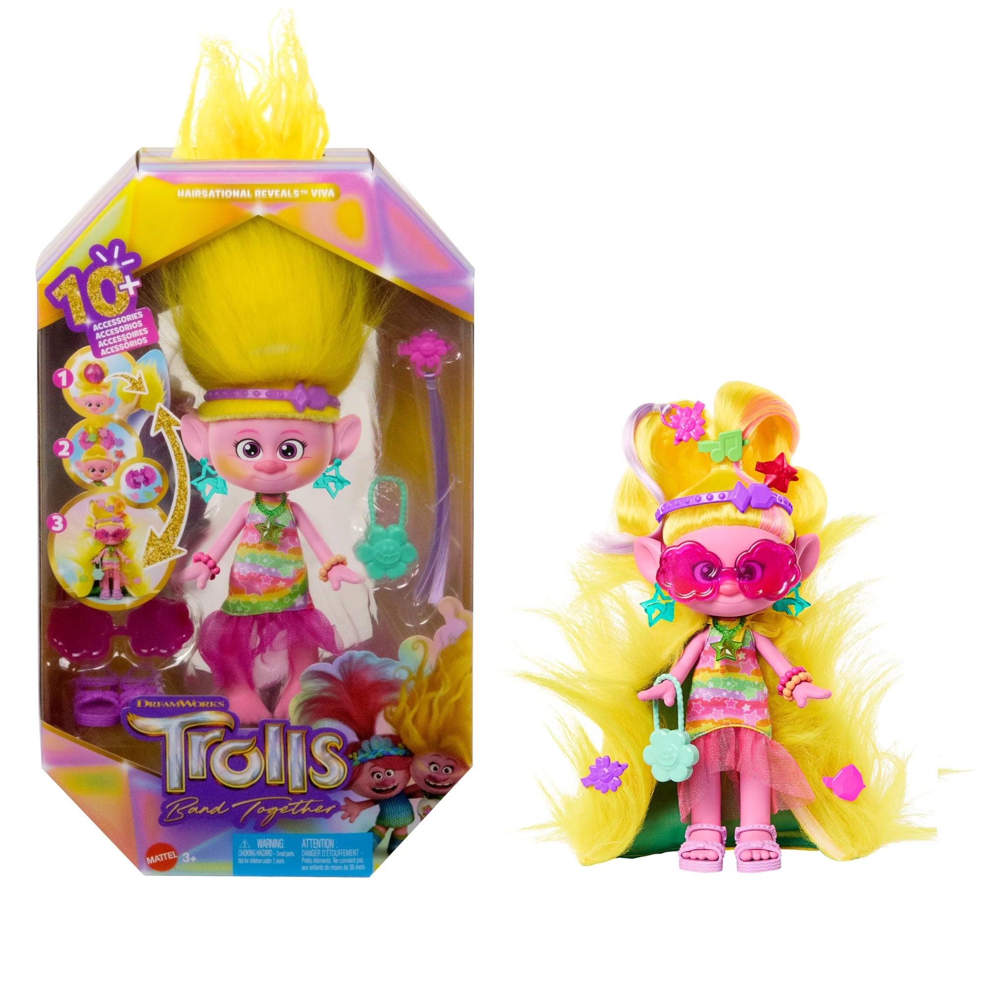 DreamWorks Trolls Band Together Hairsational Reveals Viva Fashion Doll & 10+ Accessories  | WTWL853XA