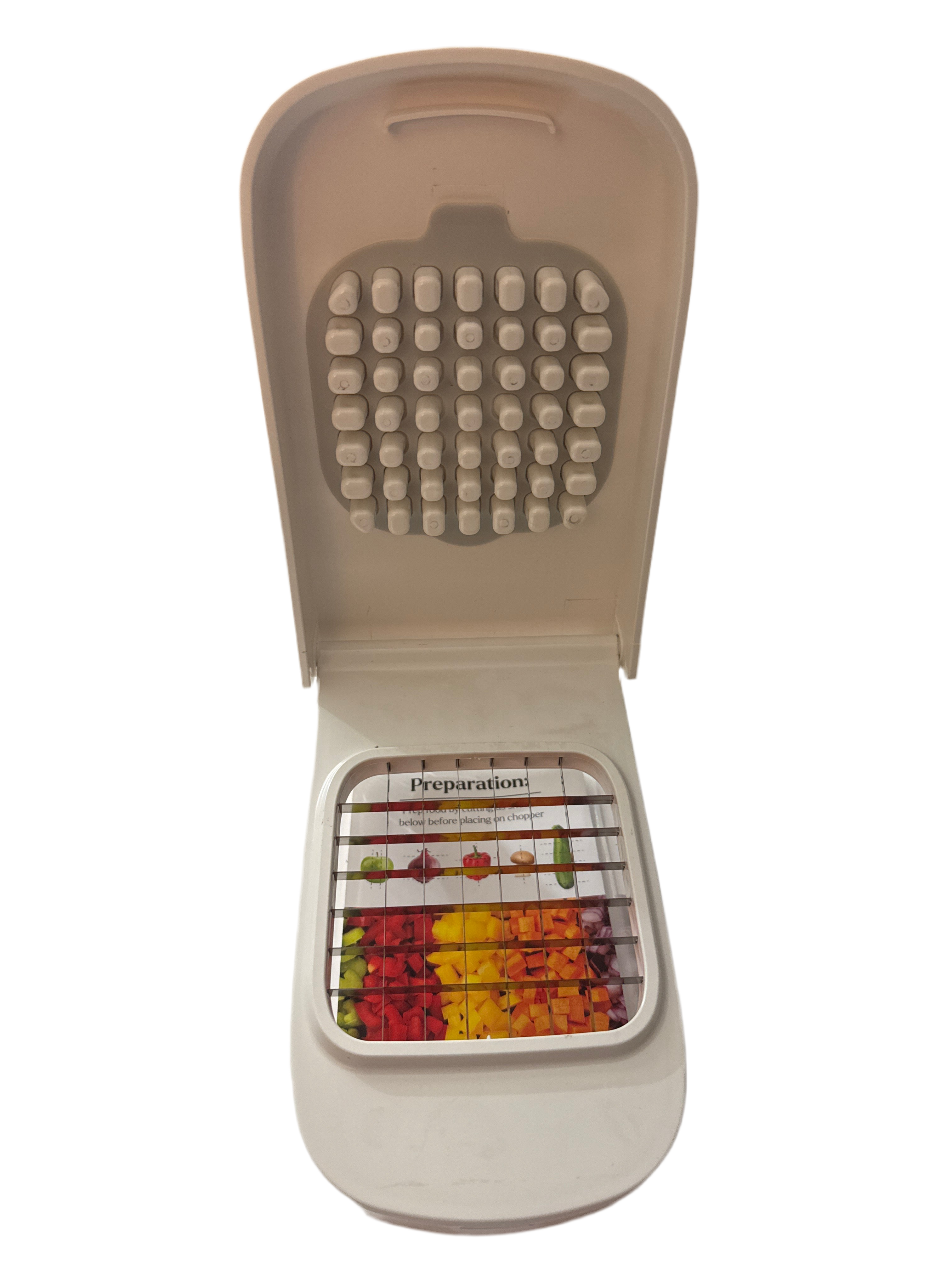 Gourmet Kitchen Vegetable Chopper with Easy Pour Opening, Non Slip Grip White/Gray | BTGT51XA